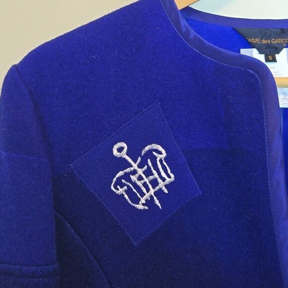 Comme des Garcons Wool Cropped Blazer Jacket Womens Small Art to Wear Artsy - Picture 2 of 16